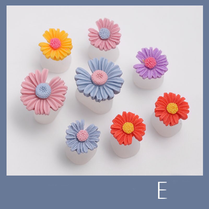 Separador de dedos de silicona para salón de manicura y pedicura, de perlas encantadoras, margaritas y flores, herramientas de arte de uñas, 8 Uds.: E