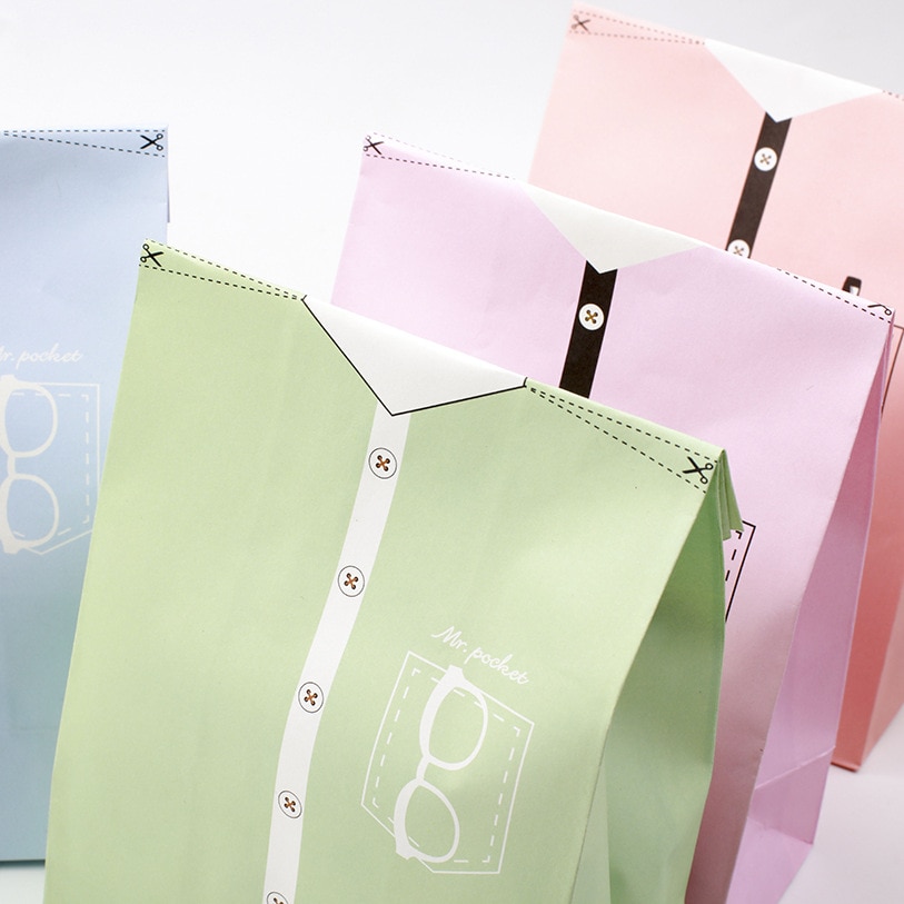 12 sets 4 color paper bag suit theme wedding birthday packaging party Wrap Storage bag