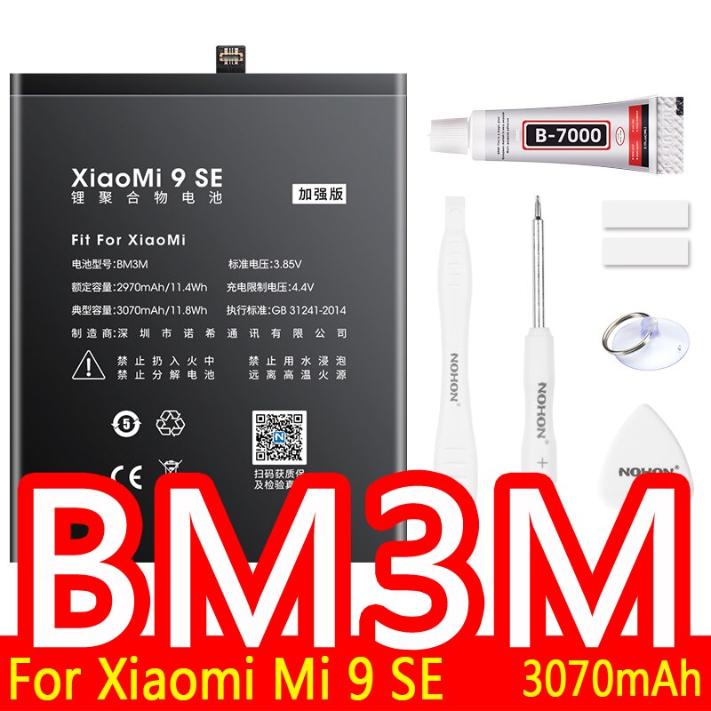 NOHON Battery For Xiaomi Mi 8 9 Lite SE 9T Pro 10 POCOPHONE F1 F2 Pro CC9 CC9E A3 5X 6X Replacement Bateria BM3J BM3E BM3L BM3M: BM3M