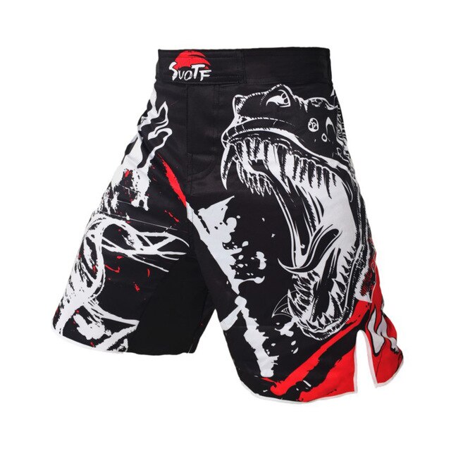 Män boxningsshorts bagageutrymme polyester gripande polyester sport kickboxning muay thai bur slåss skalle stil: Orm / L