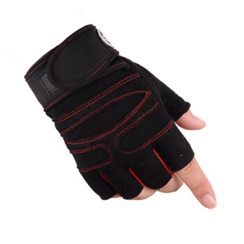 M-XL Gym Gloves Heavyweight Sports Exercise Weight Lifting Gloves Body Building Training Sport Fitness Gloves: Red / L