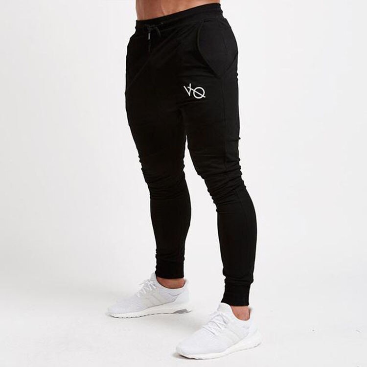 Siteweie bomuld jogger træningsbukser udendørs træningsbukser i bomuld sportstøj fitnessbukser mænd fitnesscentre skinny sweatpants  g244: L / Sort