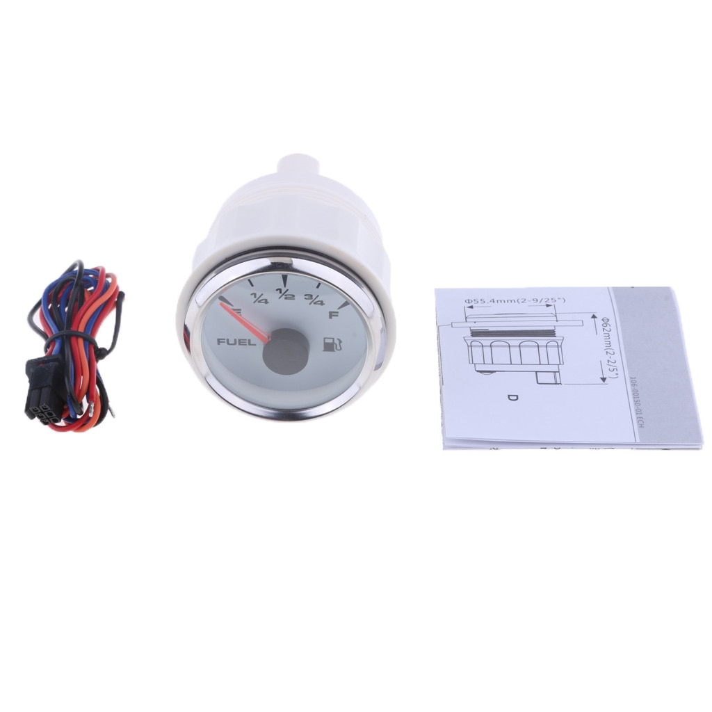 Stainless Steel Auto Motorcycle Marine Fuel Lever Gauge - LED Light Display