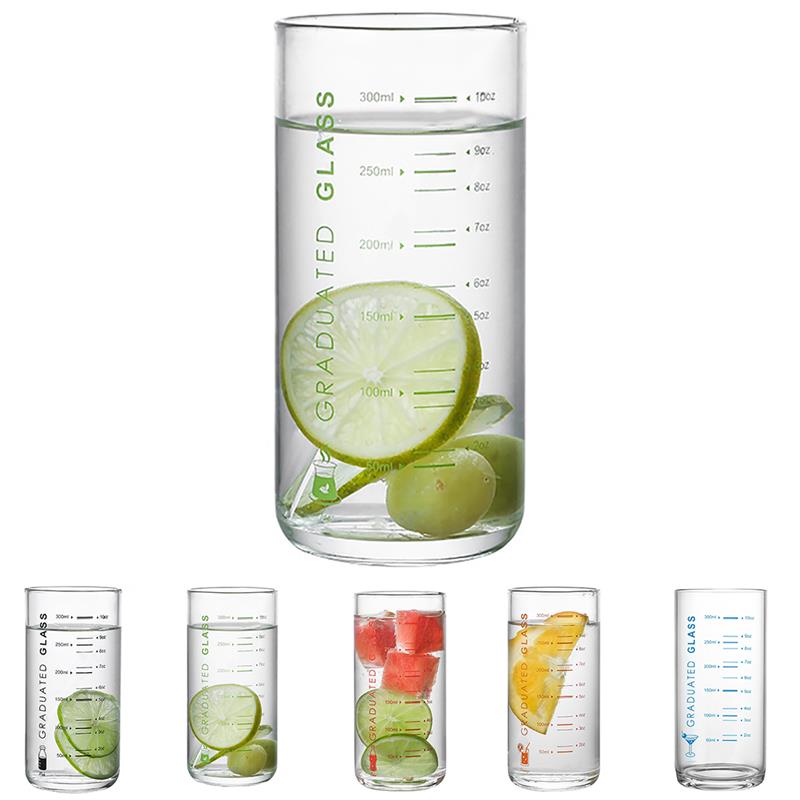 11.16oz Hittebestendig Drinkglas Multi-Gebruik Water Glas Longdrinkglas Met Meting Drinken Gebruiksvoorwerpen