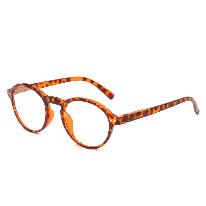 IBOODE Runde Lesebrille Frauen Männer Presbyopie Brillen Weiblich Männlich Hyperopie Brillen Optik Lupe Dioptrien Brille: +200 / Brown