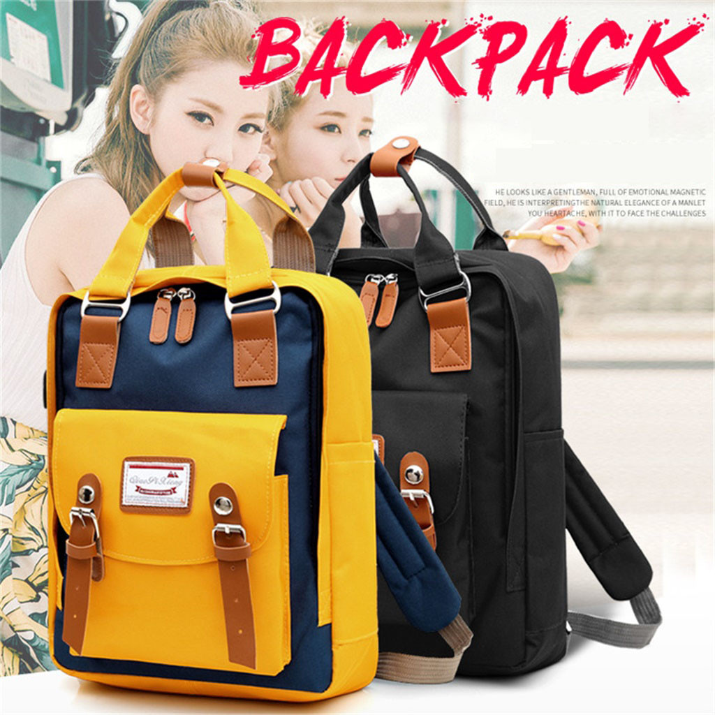 Korean Style Nylon Backpack For Women Simple Youth Travel Backpack Leisure School Bag Tote For Teen Girl Shoulder Bag 8