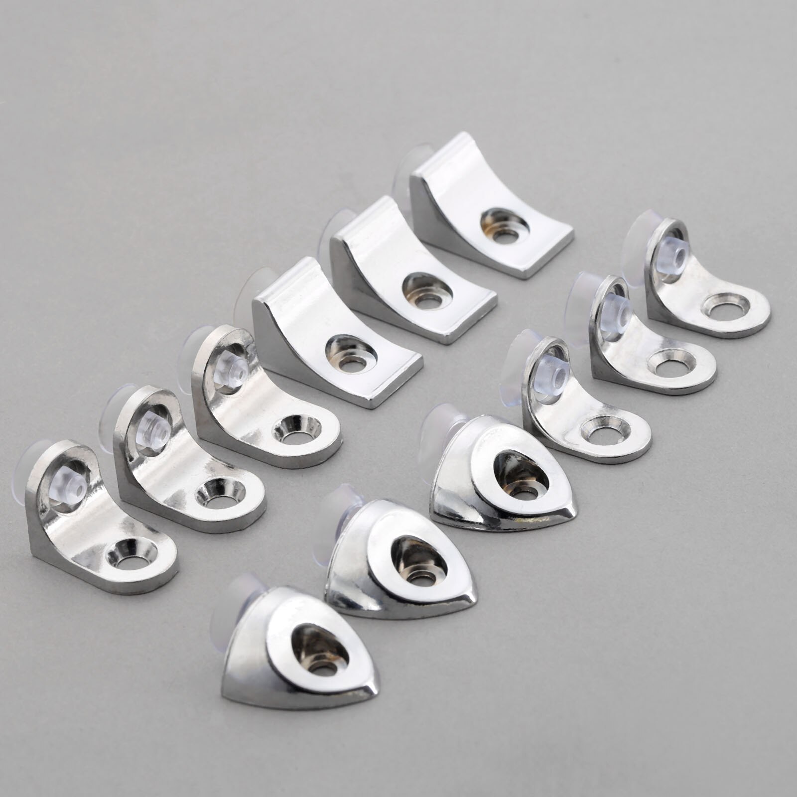 10Stck Saugnapf Basis Unterstützung Halfter Für Zink Legierung Metall Platte Glas Regal Montage w/Schrauben