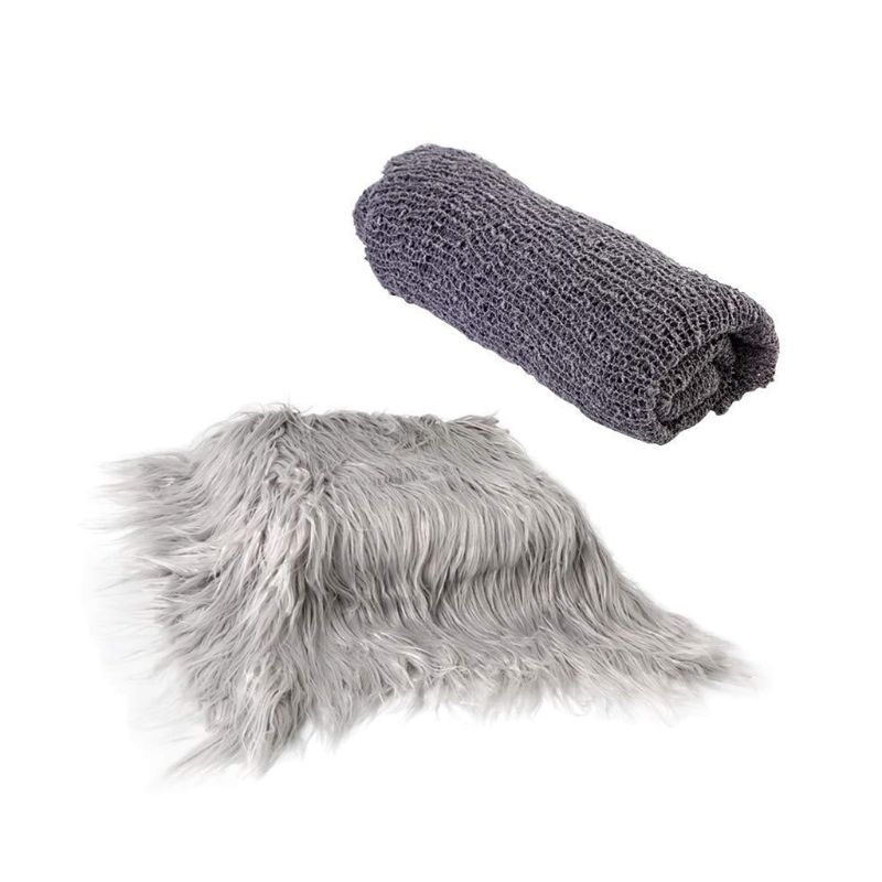 2 uds accesorios de fotografía recién nacido manta de bebé envoltura para fotografía Shaggy alfombra U50F: 2