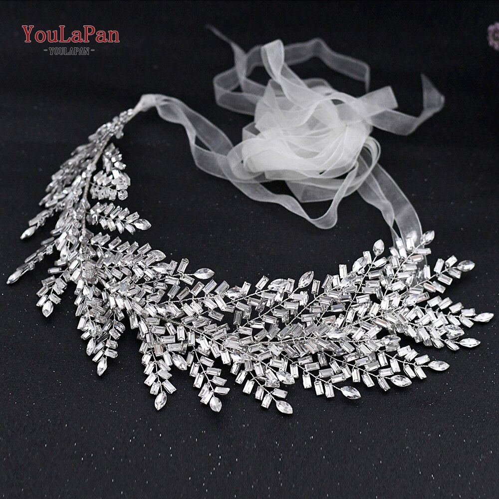 YouLaPan SH312 Silver Diamond Wedding Belt Wedding Dress Belts with Rhinestones Belt Dress Sash Belt Bride Belt Jeweled Belt: Ivory organza
