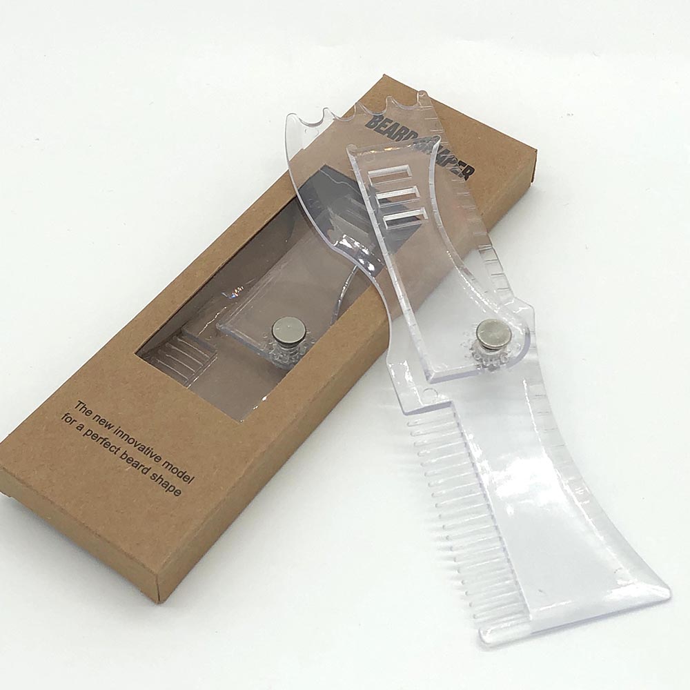 Beard Shaping Template Rotating Mustache Styling Comb Transparent Men Beard Shaver Beauty Tool