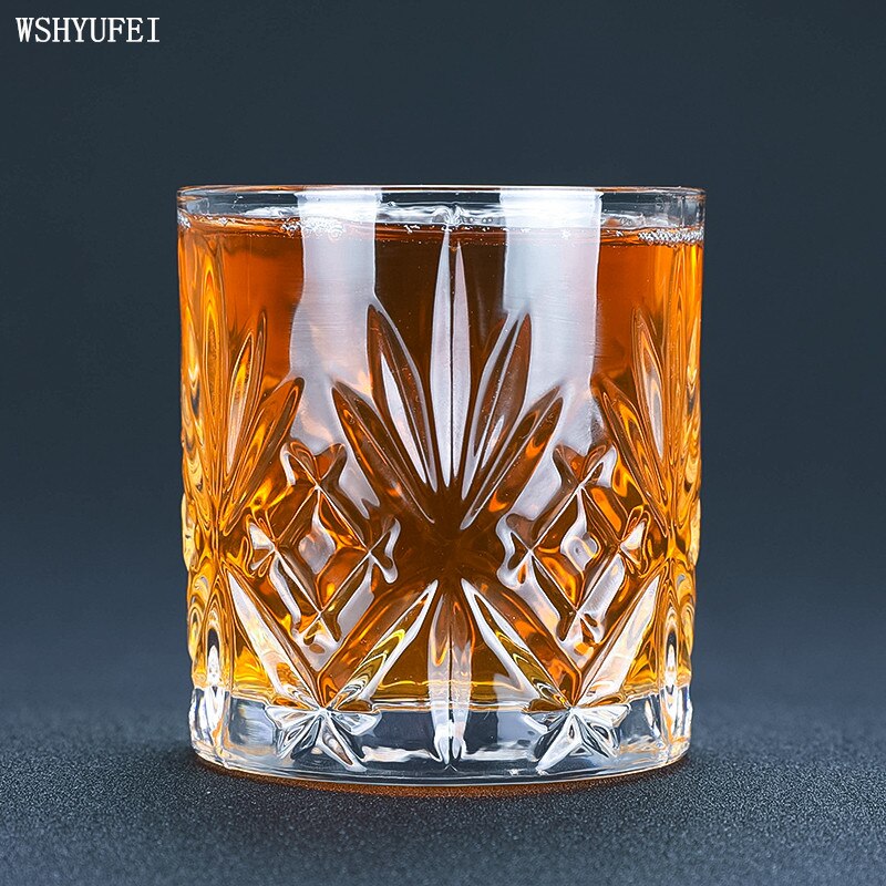 Wshyufei klassisk indgraveret hockey kop whisky cocktail glas vin hærdet glas