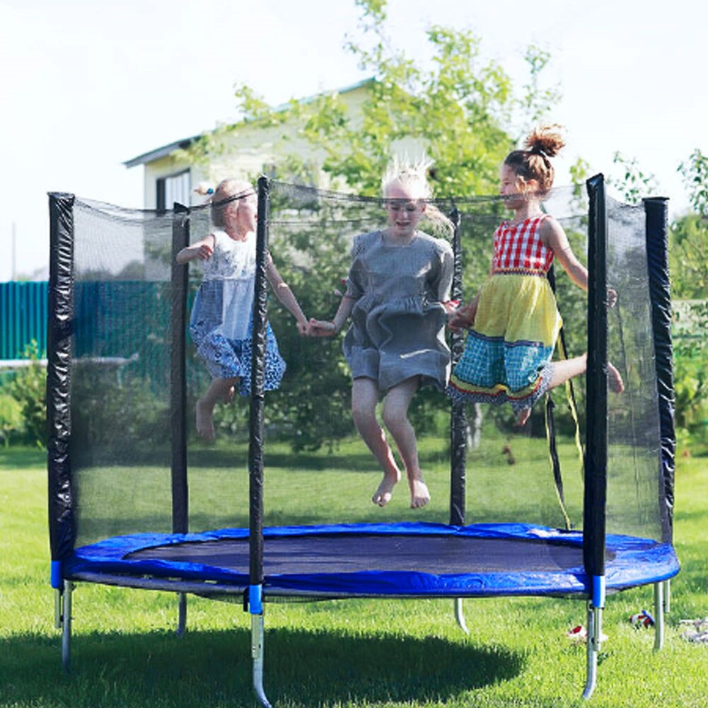 Copertura di protezione per trampolino durevole in tessuto Oxford protezione per trampolino sportivo con robusta cintura di montaggio per bambini