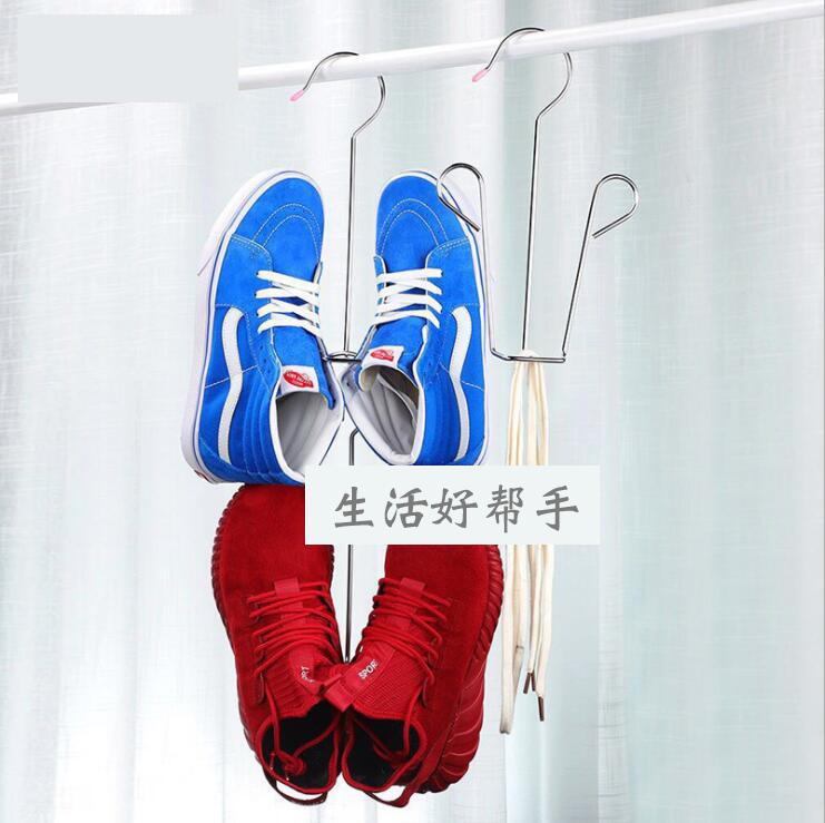 Zapatero de acero inoxidable anging multiusos balcón exterior ventana estante para el hogar para secar zapatos rejilla de secado para calzado ganchos