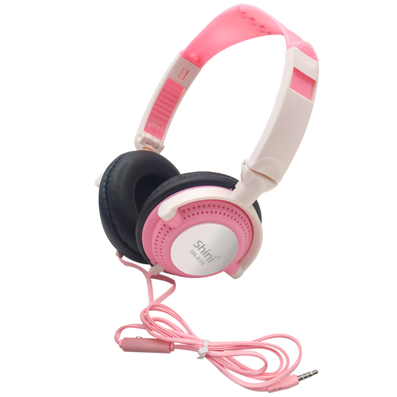 Stereo Bass Hoofdtelefoon Voor Sony Met Microfoon Noise Cancelling Headsets Bass Sound HiFi Muziek Oortelefoon Voor iPhone Xiaomi PC: Pink Headphone