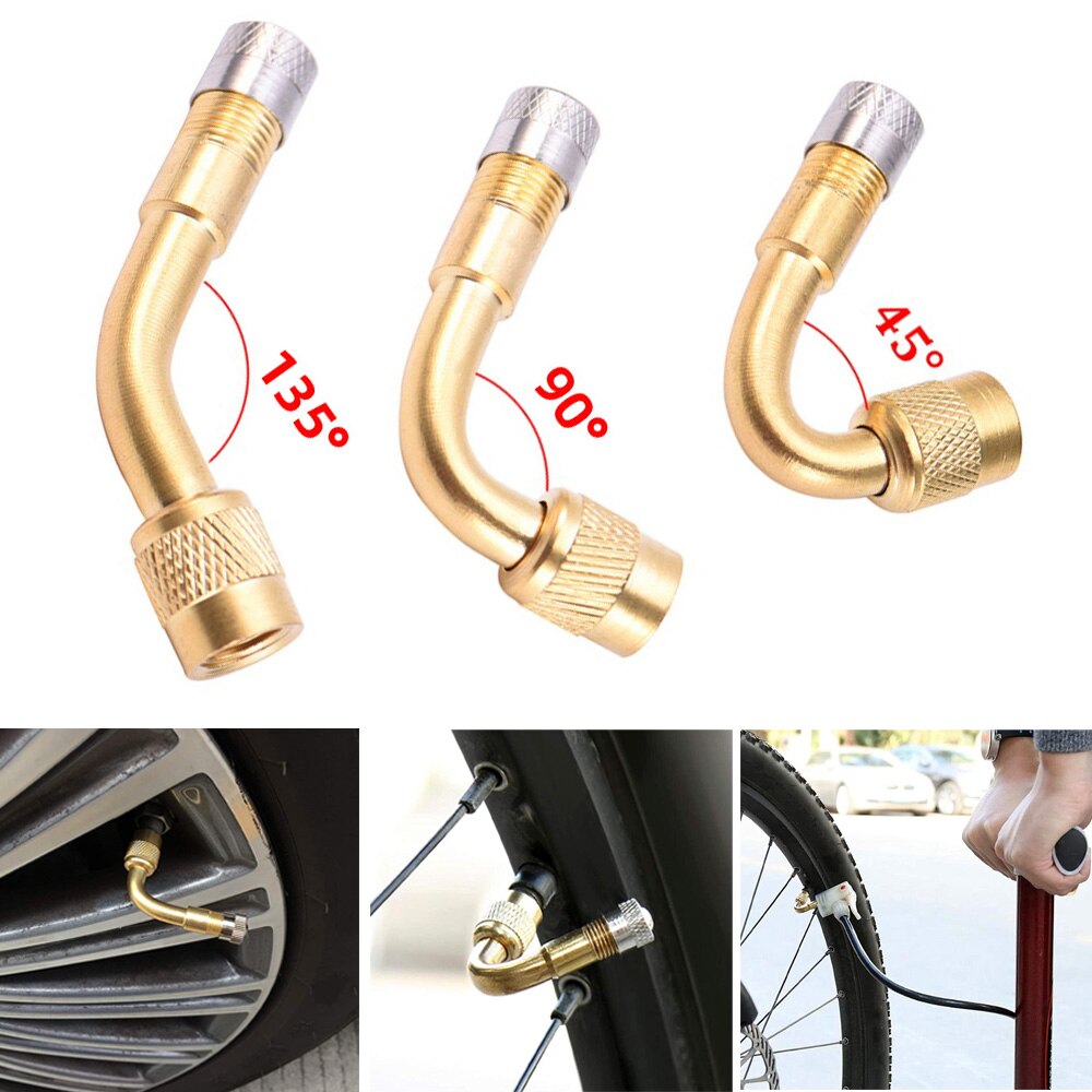 2Pcs Motorcycle 45 90 135 Graden Hoek Gebogen Valve Adapter Tyre Buis Klep Uitbreiding Adapter Voor Truck Auto Moto bike