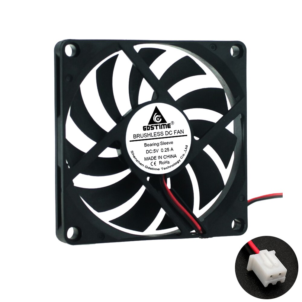 8010 fan 5V 12V 24V 80X80X10mm Brushless Sistema di Ventola di Raffreddamento della CPU Del computer Dissipatore di Calore PC di Alimentazione USB ventola di raffreddamento Spedizione Gratuita: 5V   XH2.54   2Pin