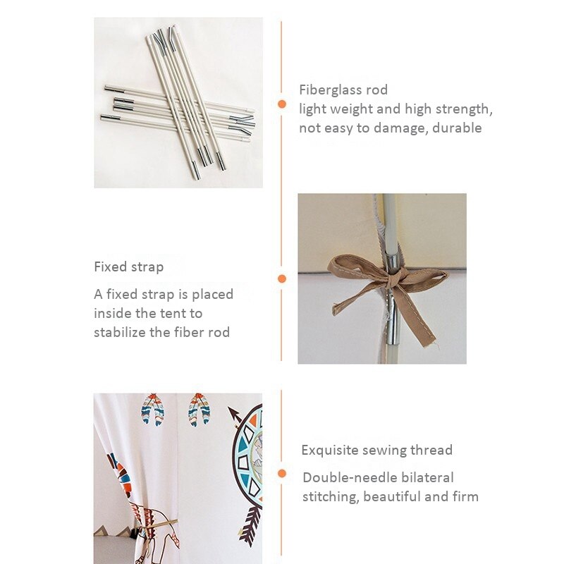 Kids Tent Outdoor Portable Princess Castle Hang Flag Children Teepee Tent Playhouse Indoor Birthday Christmas