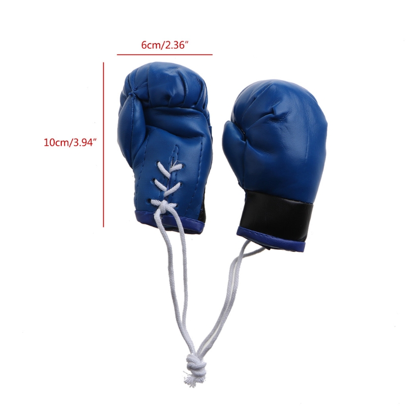 Leder-Boxhandschuhe-Anhänger Schwarz / Blau / / Weiß / verrotten Mini
