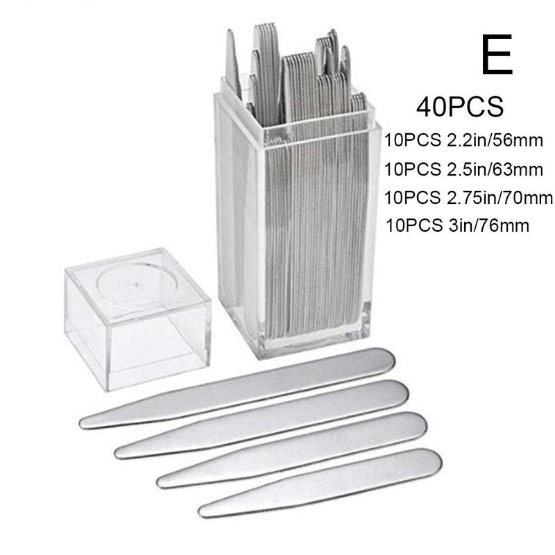 2.5 Inch Collar Support Collar Insert Matte Metal Shirt Collar Transparent Boxed Insert Bamboo Piece Men's Shirt Collar Support: E