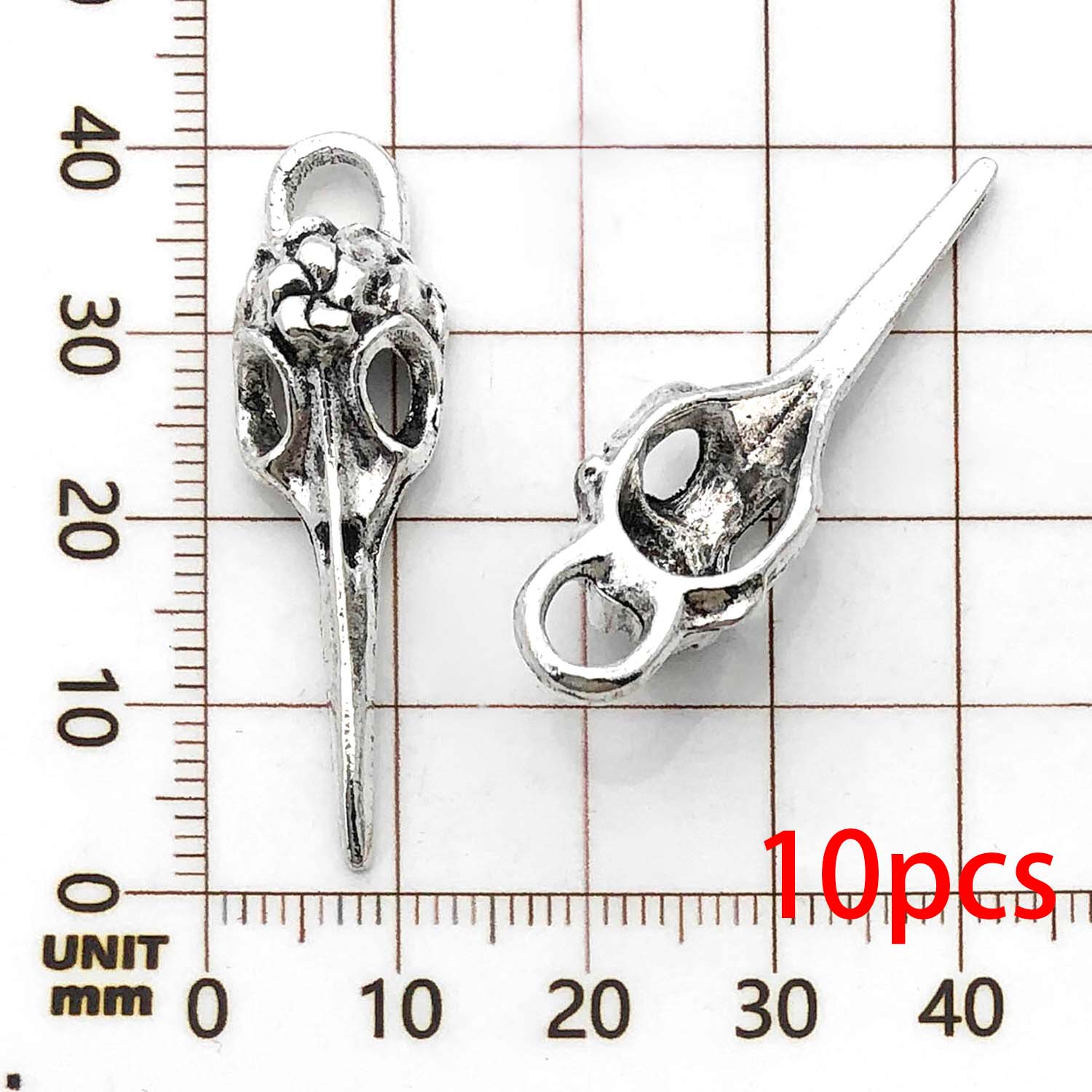 10 Stuks Retro Schedel Vogel Hoofd, Bull Head Charmes Legering Halloween Decoratie Hangers Voor Diy Sieraden Maken Accessoires: orange