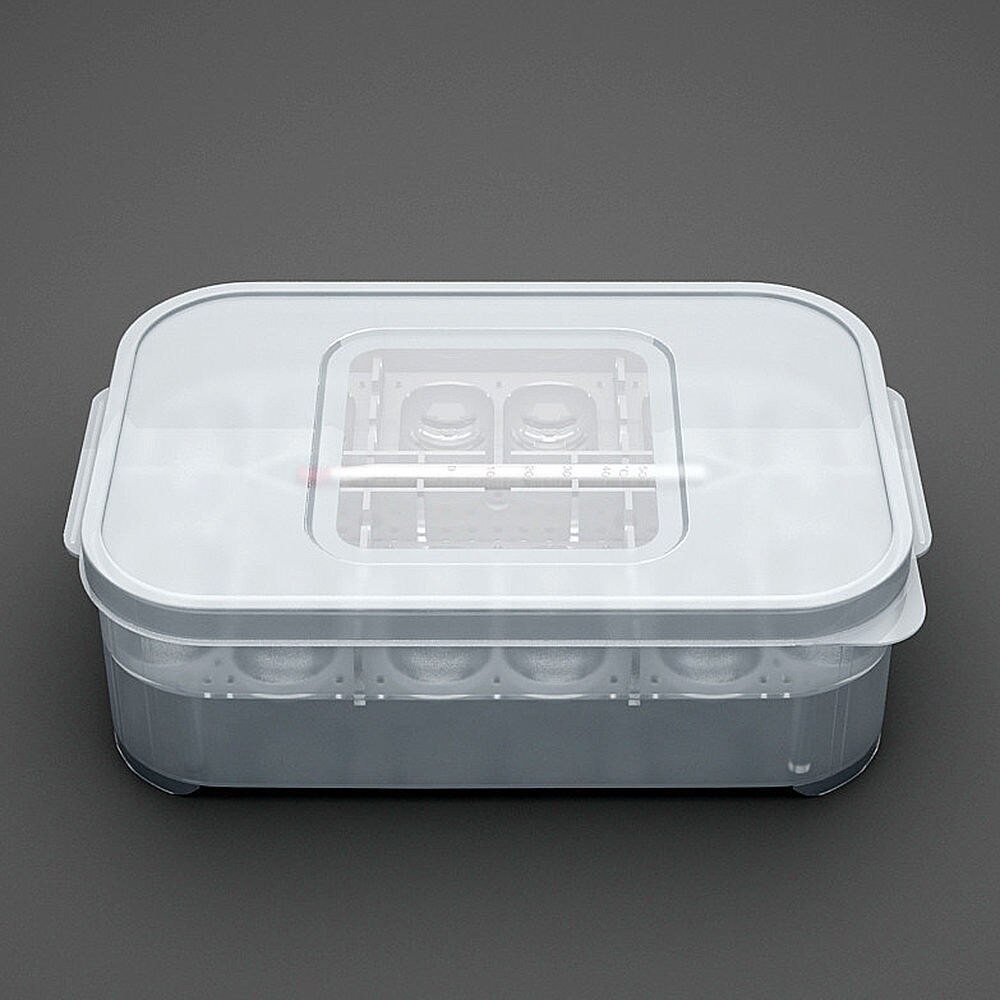 12 Grids Reptile Egg Incubation Tray Plastic Eggs Hatcher Box Lizard Gecko Snake Case with Thermometer Amphibians Tools