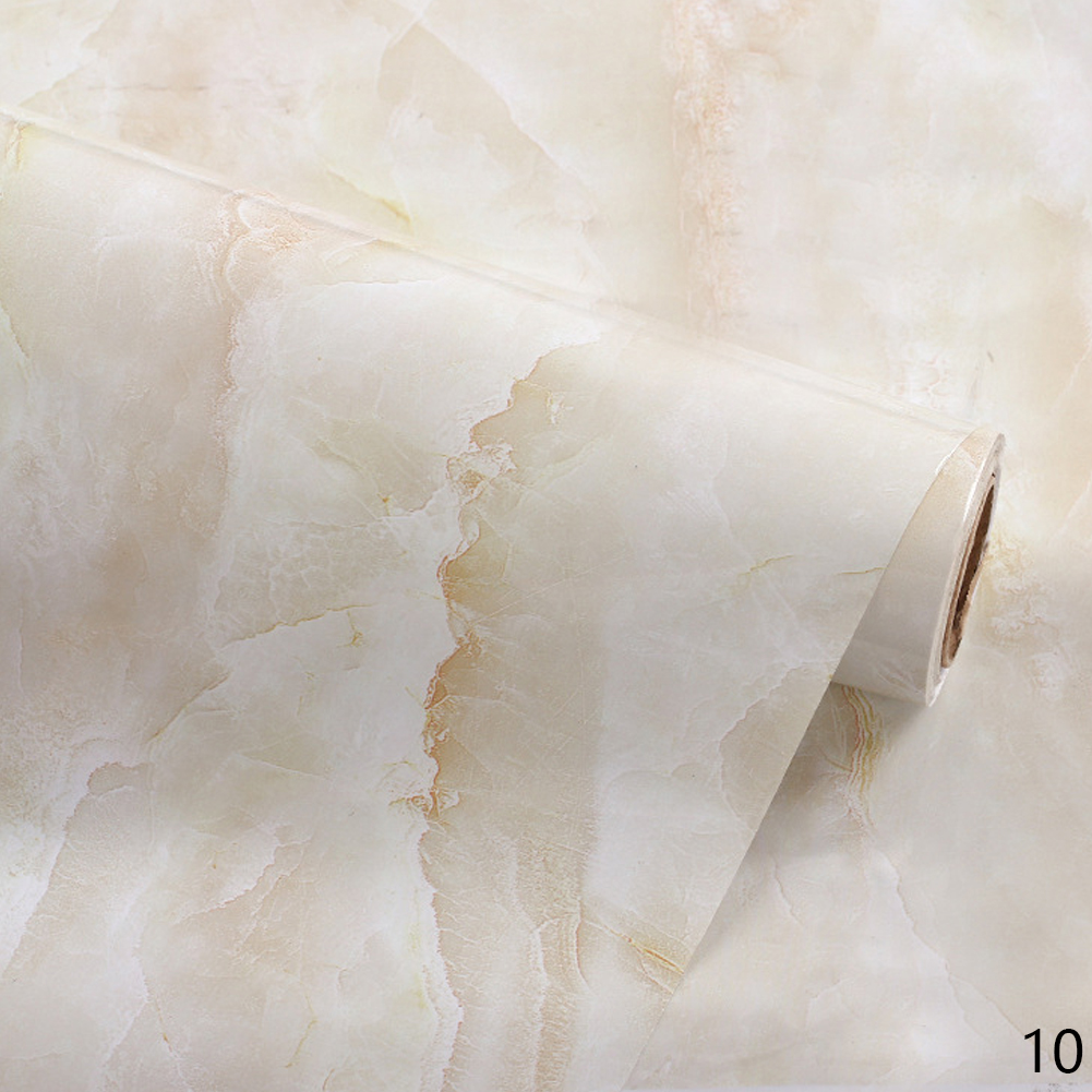 60*100cm PVC Marble Waterproof Contact Paper Self Adhesive Wallpaper Decor Film Kitchen Cabinet Countertop Furniture Sticker: Beige