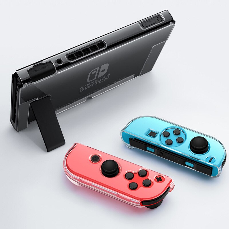 Voor nintendo switch transparante kristallen behuizing ultradunne schokbestendige console beschermende hoes afneembare harde pc-beschermhoes