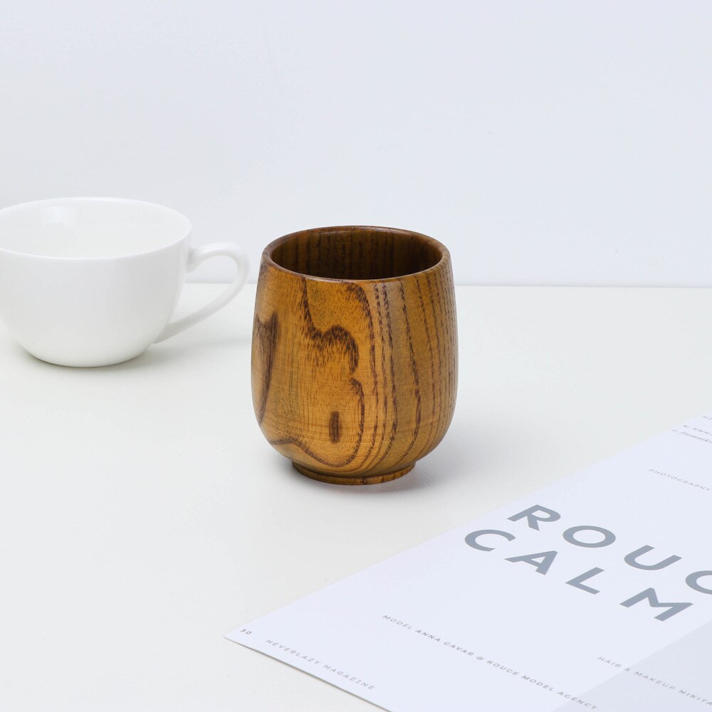 Japanese style Handmade Wooden Cup Log Primitive Retro Wood Coffee Breakfast Juice cup Milk Mug z0328#G20