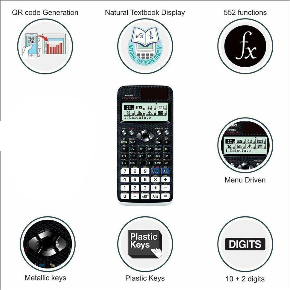 FX-991EX Classwiz Advanced Engineering Advanced Scientific Calculator for Middle High College Students Teachers