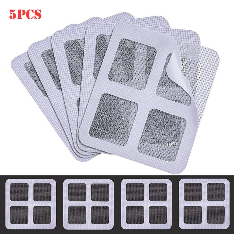 5 Pack Window Mosquito Screen Net Door Screen Repair Patch Adhesive Repair Kit Self Adhesive Repair Tape Window Repair Tool J50