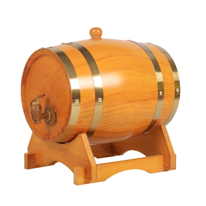 Oak Barrel, 1.5 L / 3 L Oak Storage Barrel Built-In Foil Liner To Store Your Own Whiskey, Beer, Wine, Bourbon, Brandy: Army Green