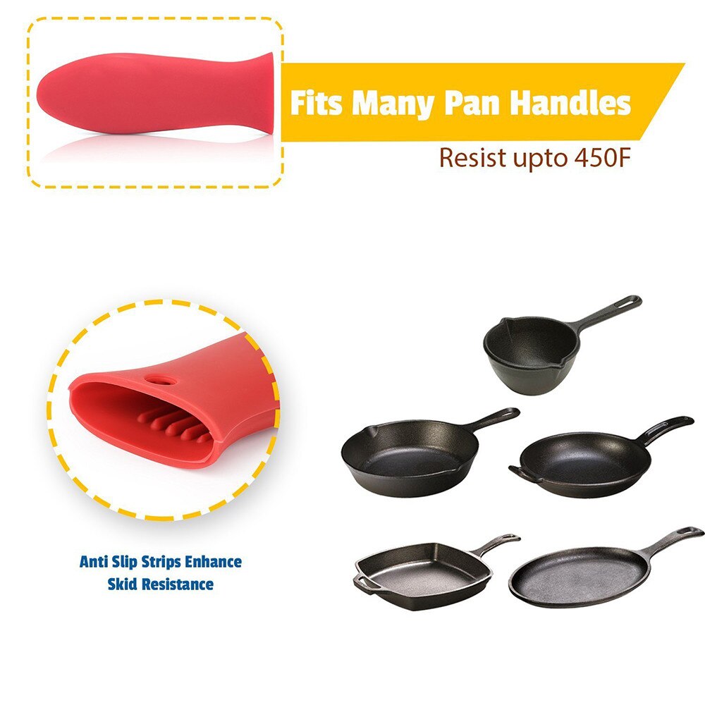 5pcs Set Durable Pan Scrapers with Silicone Handle Holder Cookware Kitchen Cleaning Oil Dirt Scraper Cleaner