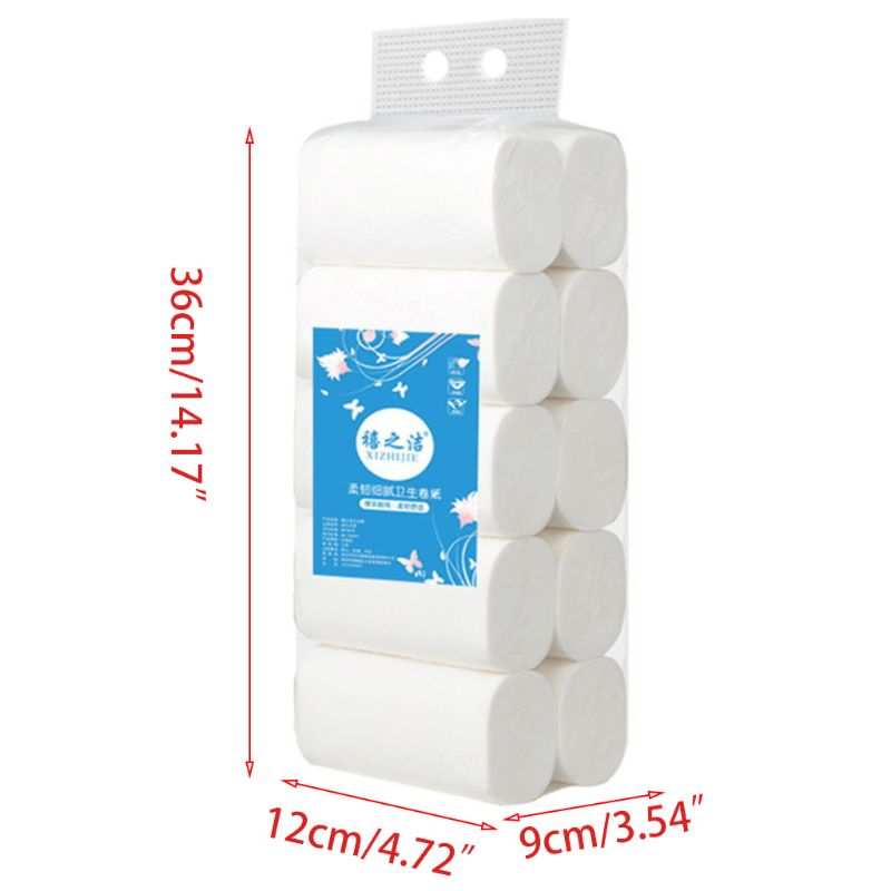 10 Rolls 4-Ply Toilet Paper Soft Toilet Paper Highly Absorbent Home Kitchen