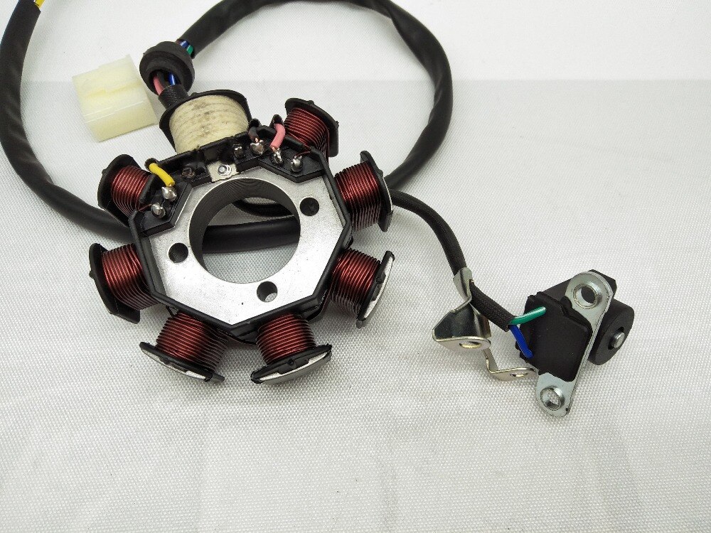 A27 8-bobine magnéto alternateur Stator pour-8 Scooter chinois cyclomoteur ATV Go Kart Quad moteur allumage Stator magnéto 8 bobine 5 fils