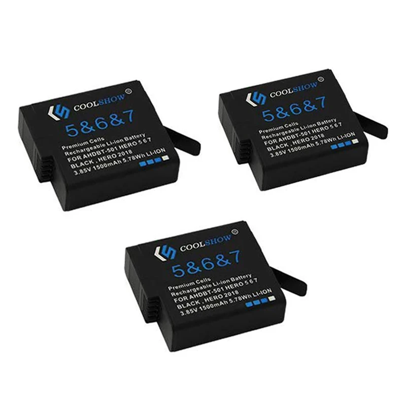 Batería de 1500mah para Gopro Hero 5, cargador de batería negro para Gopro Hero 7/6/5 baterías de Cámara de Acción Accesorios de Cámara: YELLOW