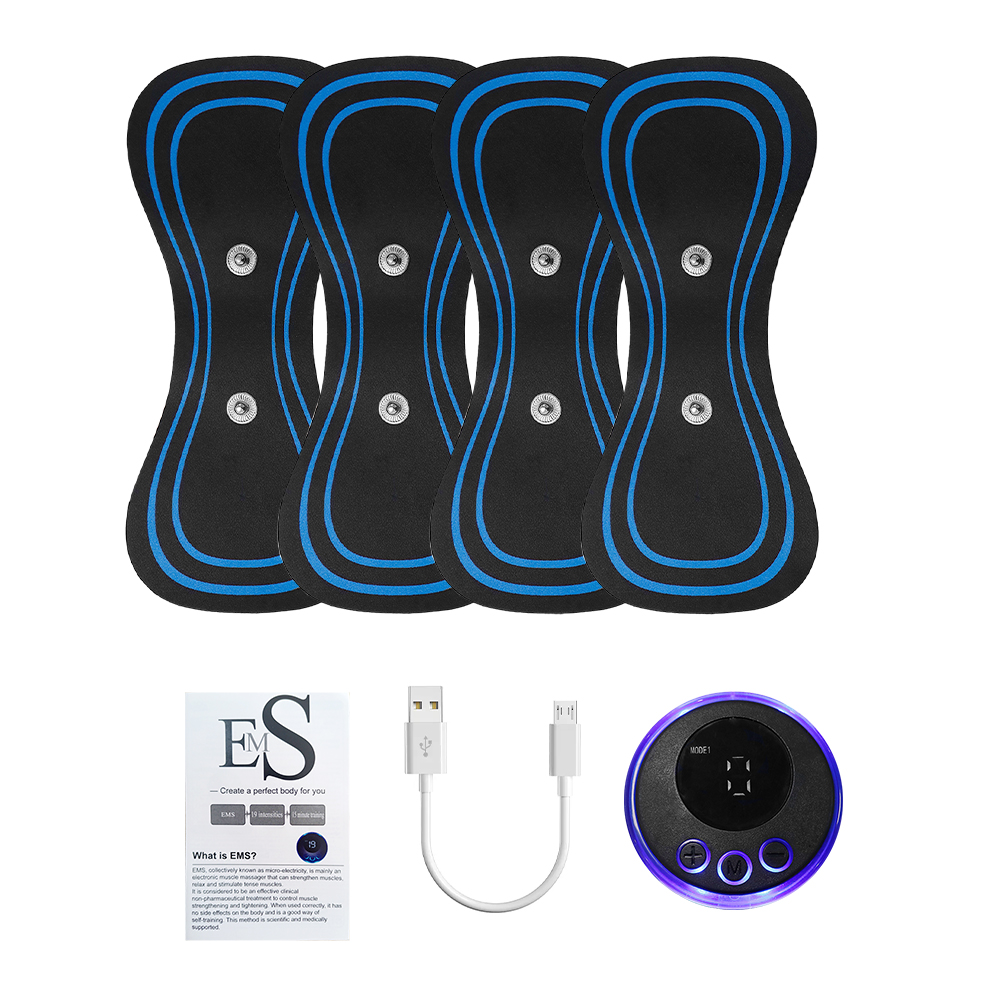 Tragbare ems Mikros trom Schmerz linderung Muskels timulator elektrische Puls Nacken Rücken massage gerät Mini Massage Patch mit Elektroden pads: Brown