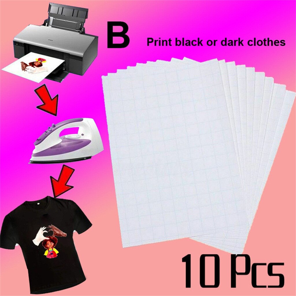 10/20PCS PrintOnMe Fabric Transfer Decal Pape T-Shirt Print On Heat Transfer Paper Sheets: B10PCS