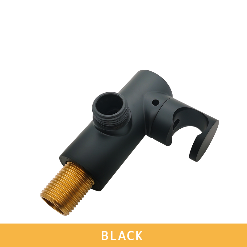 Matte Black Shower Faucet Set Concealed Wall Mounted Embedded Bathroom Shower Mixer Vlave Hand Held Shower Head Black Brass: Bracket only