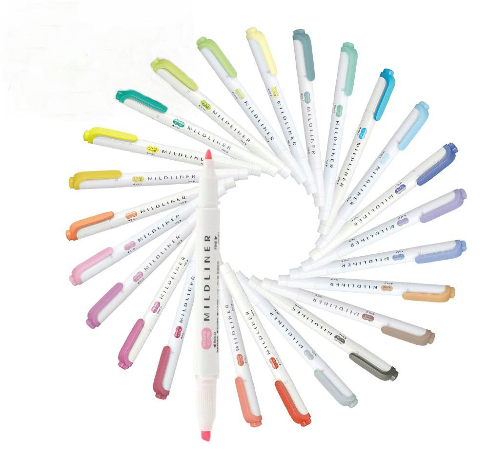 Zebra Mildliner 25 Pastel Kleur Set Double Ended Markeerstift &amp; Creatieve Tool Kantoor &amp; School Markers