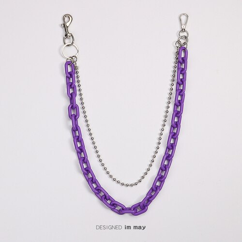 Porte-clés hip-hop Punk, grand anneau, pantalon Rock Punk, Hipster, pour Jeans, accessoires Kpop, CL151: Two Purple