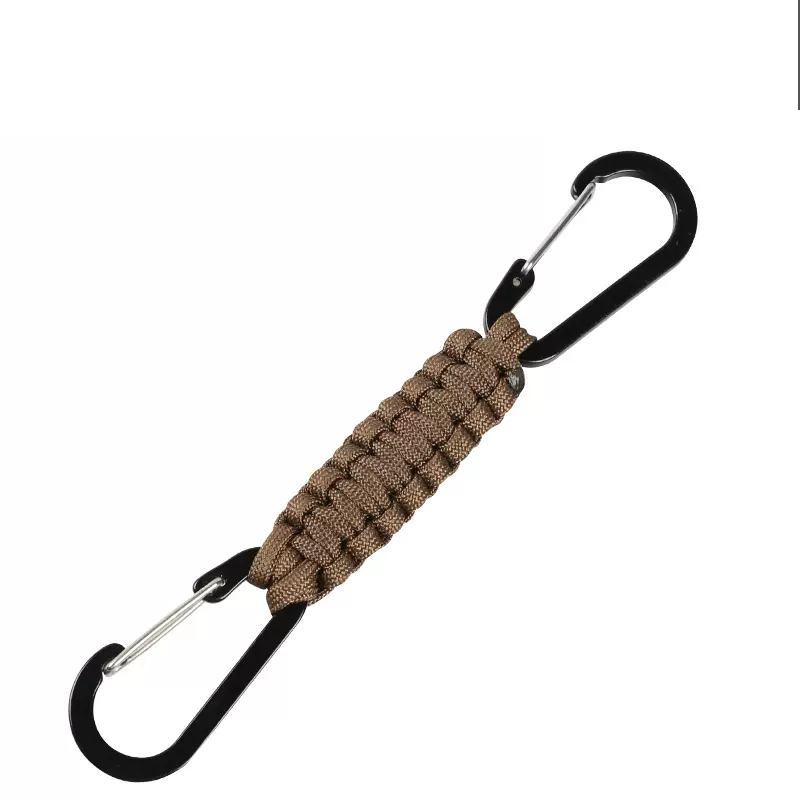 Paracord nyckelring dubbel karbinhake flätad nyckelband överlevnad nödknut verktyg för nycklar utomhus camping vandring ryggsäck: Blå