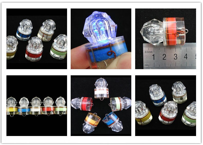 Luces Led de pesca subacuáticas, iluminación Led sumergible, señuelo de gema, lámpara de pescado, pesca submarina, brilla en el agua, pesca nocturna