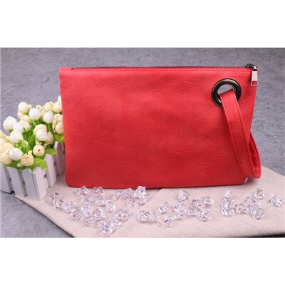 Luxe handtassen vrouwen tassen lederen zomer vrouwen envelop tas avond vrouwelijke Dag Koppelingen clutch bag: red