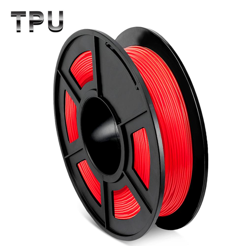 Sunlu tpu flexibel filament 1.75mm+/-0.02mm materiaal voor 3d afdrukken 0.5kg geschikt voor 1.75mm printers 3d hoge elasticiteit navulling: Tpu-rood -0.5kg