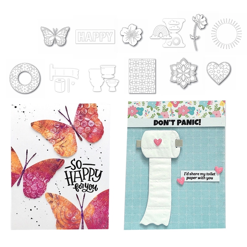 CH Neue Blume Herz und Tiere Metall Schneiden Stirbt Präge Scrapbooking Schablone Handwerk Geschnitten Stirbt Für DIY Karte handm