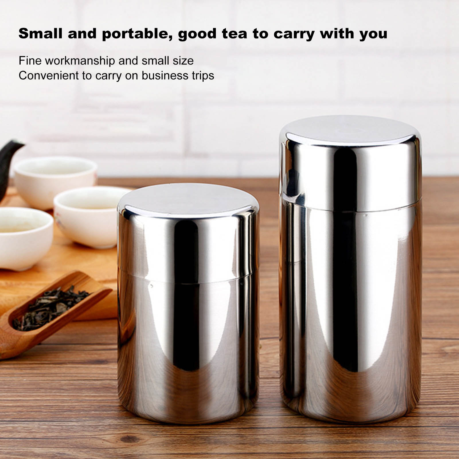 Tea Canister with Airtight Lid Tea Tin Container Kitchen Tea Box Storage Containers for Loose Tea Leaf Coffee Sugar