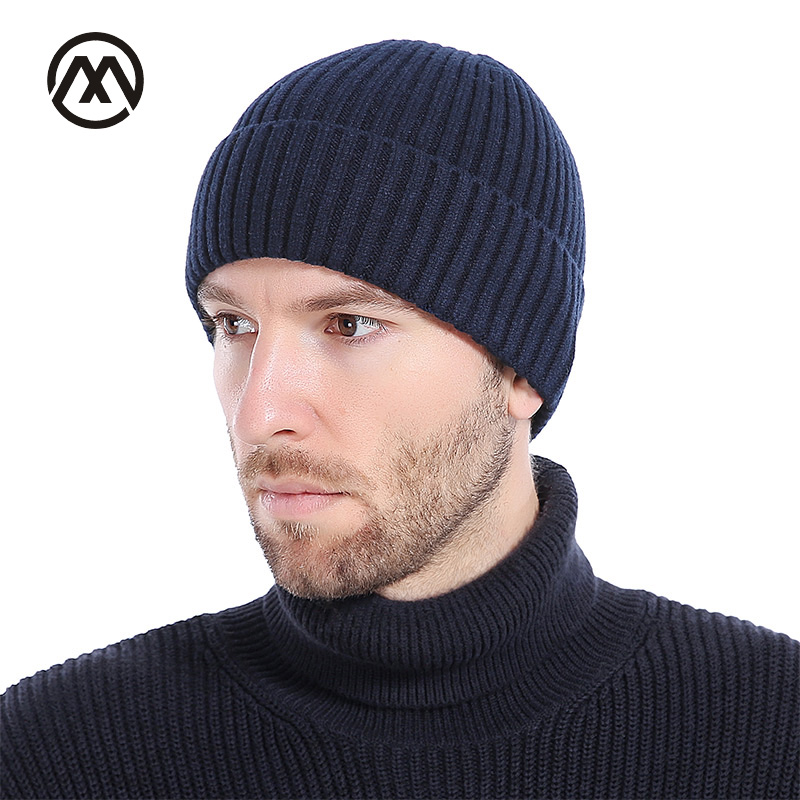 Men's Winter Warm Winter Hats Thick Wool Soft Knit Hats Stylish Casual Beanie Skullies Cozy Cotton Ski warm protect ear hats