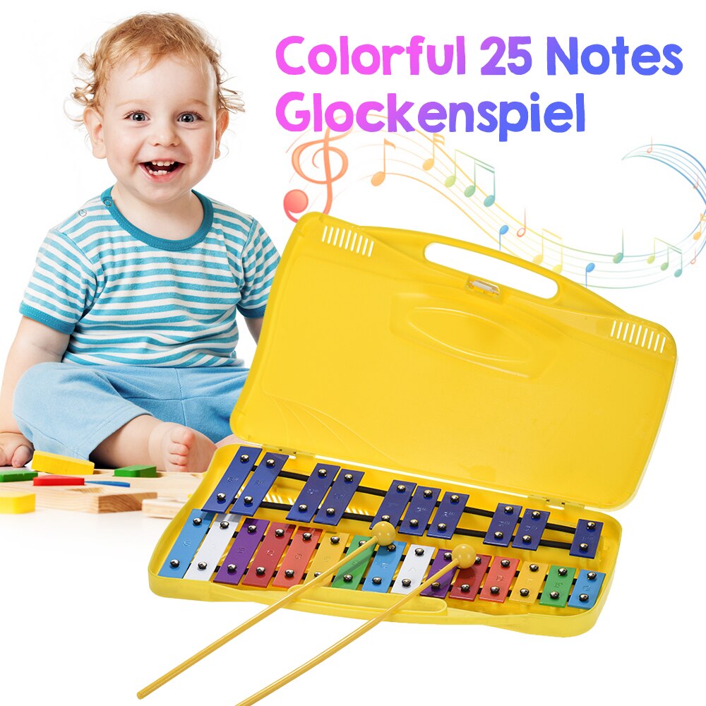 Xylofoon Speelgoed Onderwijs Kleurrijke Xylofoon Levert 25 Notes 1Pc Handheld Case Ritme Apparatuur Xylofoon Percussie
