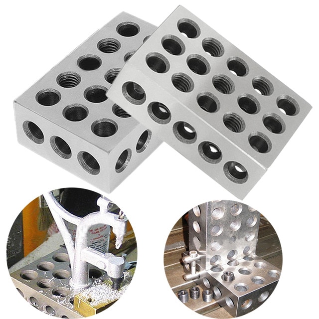 2 st / set 25-50-75mm härdade stålblock 0.005 "precisionsmatchad maskinist 123 fräsverktyg 23 hål 1-2-3 " blockmätare