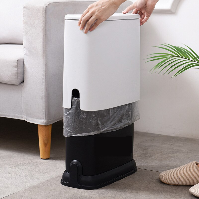 Simple Bathroom Corner Trash Can 11L Capacity With... – Grandado